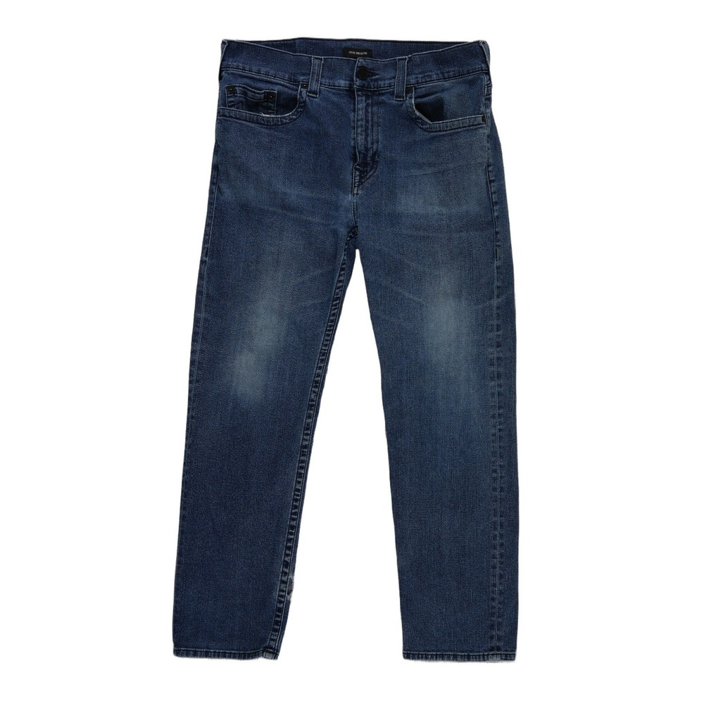 True Religion Devin Jeans Men's Size 36W Blue Relaxed Straight Leg Stretch Denim